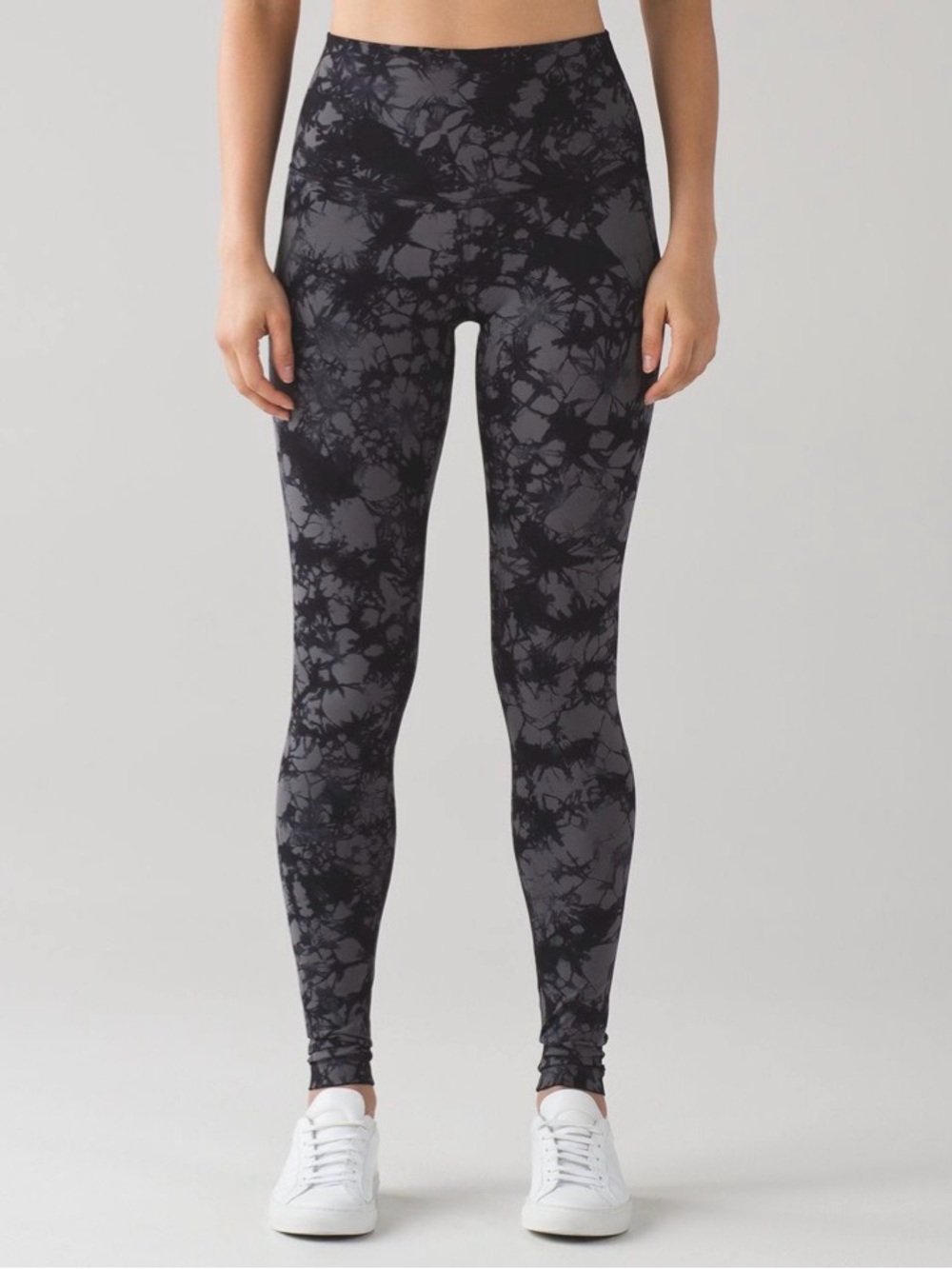 Lululemon Wonder Under Shibori Black Dark Carbon High-Rise Leggings